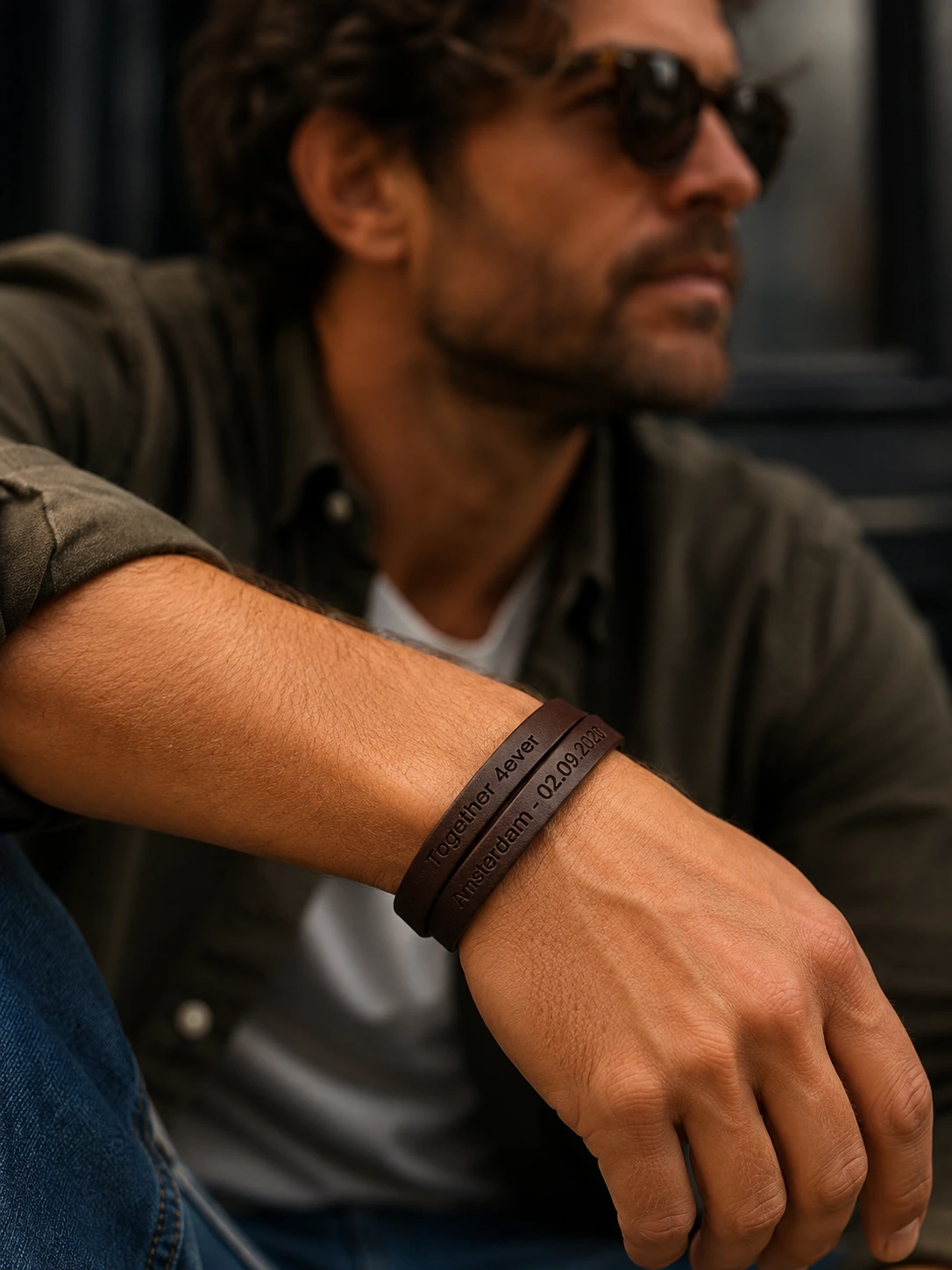 Leren Armband met Gravure – Gepersonaliseerd Leer Zwart of Bruin - Afbeelding 7