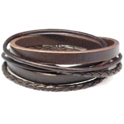 Alternative view of Stoere Wikkelarmband van Leer – Handgemaakt & Gepersonaliseerd