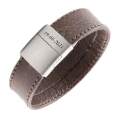 Stoere Leren Armband van Nappaleer – Met Persoonlijke Gravure