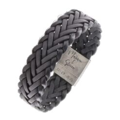 brede leren herenarmband