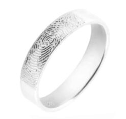 Zilveren ring met vingerafdruk 5mm
