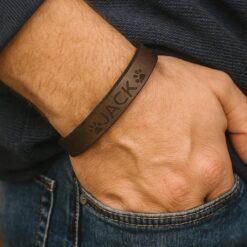 leren armband met naam gegraveerd
