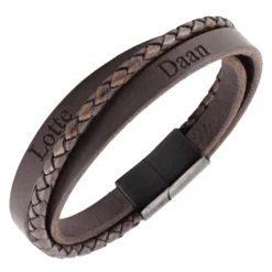 Leren Naam Armband | Gepersonaliseerd Cadeau voor Hem