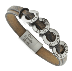 Stoere Herenarmband met Gegraveerde Ringetjes