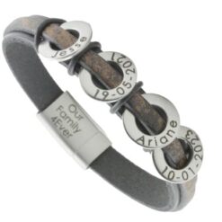 Alternative view of Stoere Herenarmband met Gegraveerde Ringetjes