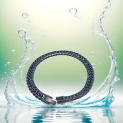 Alternative view of Zwarte RVS herenarmband met gravure – minimalistisch & stijlvol