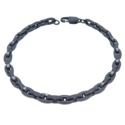 Stoere Zwart Gecoate Edelstalen Armband – Minimalistisch & Stijlvol