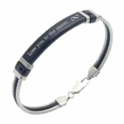 Smalle stalen Armband met Graveerplaat