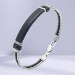 Alternative view of Smalle stalen Armband met Graveerplaat