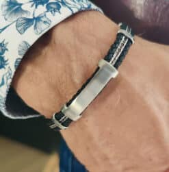 Alternative view of Smalle stalen Armband met Graveerplaat