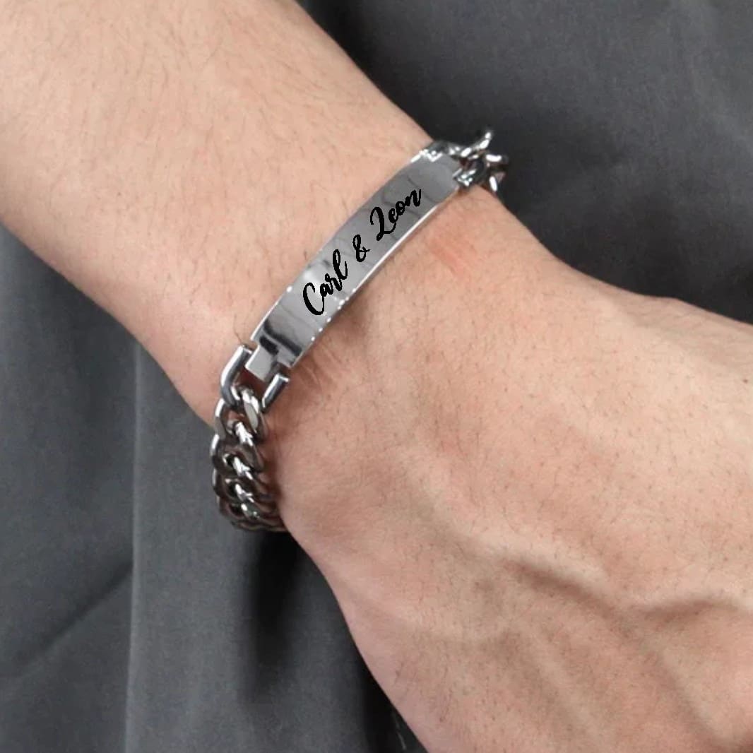 Edelstalen graveerarmband voor heren – stijlvol en persoonlijk - Afbeelding 2