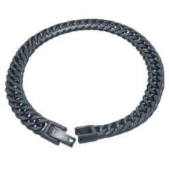 Zwarte RVS herenarmband met gravure – minimalistisch & stijlvol