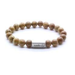Alternative view of Vingerafdruk Armband met Natuurstenen Kralen – Handgemaakt en Uniek
