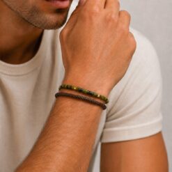 Alternative view of Trendy Armband voor Heren – Natuursteen met Trekkoordsluiting