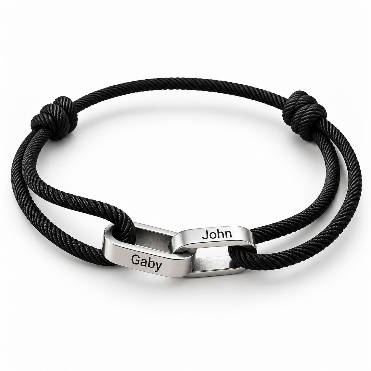 Gepersonaliseerde en verstelbare minimalistische armband met Naam - Zilverkleurig